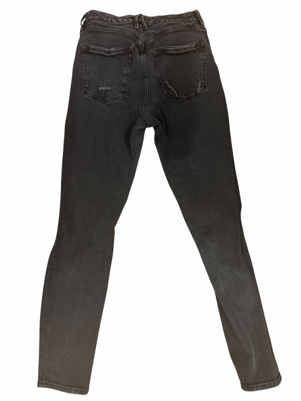 Good American🌟Black Distressed Stretch Skinny Jeans🌟High Waist🌟So Flattering! - Picture 3 of 6